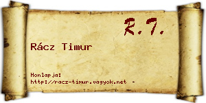 Rácz Timur névjegykártya